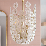 Подвесной светильник декорированный цветами из стекла Lightness of Flowers варинант исполнения - 4 | Loft Concept в Липецке