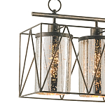 Люстра прямоугольная с 5-ю плафонами из стекла с узором Translucent Pattern варинант исполнения - 1 | Loft Concept в Липецке