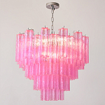 Элитная Люстра Textured Glass Pink Chandelier Ярко Розовое стекло варинант исполнения - 4 | Loft Concept в Липецке