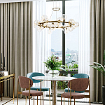 Дизайнерская кольцевая люстра с гирляндой внутри стеклянных сферических плафонов Iona Garland Chandelier 25 варинант исполнения - 3 | Loft Concept в Липецке