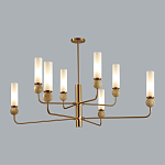 Люстра на штанге с 8-ю цилиндрическими матовыми плафонами и шарами из камня Orb Essence варинант исполнения - 10 | Loft Concept в Липецке