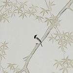 Обои ручная роспись Summer Night Blossom Colourway SC-122 on Bleached white dyed silk варинант исполнения - 1 | Loft Concept в Липецке