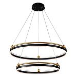 Люстра подвесная с двумя кольцами черного и золотого цвета Ring Horizontal варинант исполнения - 1 | Loft Concept в Липецке