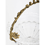 Чаша из прозрачного стекла на ножке с бронзовой ручкой в виде ветки Eden Garden варинант исполнения - 5 | Loft Concept в Липецке