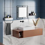 Настенное зеркало квадратной формы в черной металлической раме CORNER MIRROR BLACK варинант исполнения - 2 | Loft Concept в Липецке