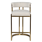 Стул барный букле бежевый с каркасом цвета матовое золото Tactility варинант исполнения - 1 | Loft Concept в Липецке