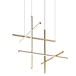 Люстра с 6-ю  пересекающимися цилиндрическими плафонами на тонких тросах Trumpet tube варинант исполнения - 1 | Loft Concept в Липецке