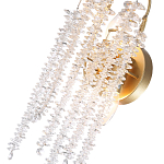 Бра с хрустальными прозрачными подвесками и круглым основанием золотого цвета FAIRYTREE Light варинант исполнения - 2 | Loft Concept в Липецке