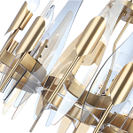 Люстра с вертикальными стеклянными элементами и металлическим каркасом цвета Латунь Vertical Glass варинант исполнения - 3 | Loft Concept в Липецке