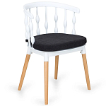 Пластиковый стул на ножках из массива бука Ferret Spiral White варинант исполнения - 7 | Loft Concept в Липецке