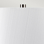 Настольная лампа с круглым фарфоровым основанием ручной работы с покрытием глазурью и белым абажуром из искусственного шелка Elstead Lighting варинант исполнения - 3 | Loft Concept в Липецке