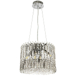 Круглая люстра с металлическими и хрустальными подвесками Bonnay Crystal Chrome Chandelier варинант исполнения - 2 | Loft Concept в Липецке