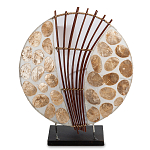 Настольная лампа из перламутра и дерева на подставке Indonesian Shell варинант исполнения - 1 | Loft Concept в Липецке