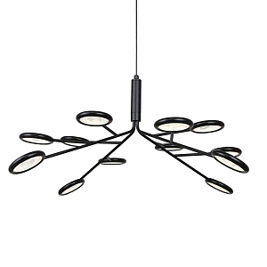 Люстра черного цвета с 12-ю круглыми плафонами Bendik Lighting