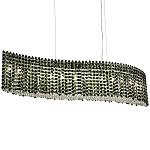 Линейная люстра изогнутой формы с хрустальными подвесками Crystal Art Chrome Green Linear Chandelier варинант исполнения - 1 | Loft Concept в Липецке