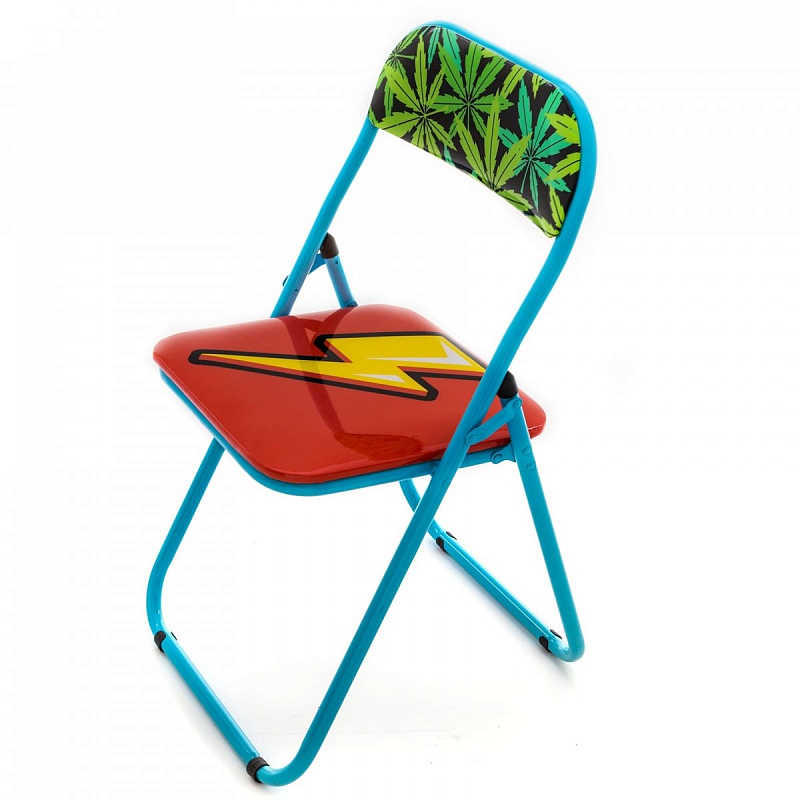 Стул Seletti Folding Chair Flash Мульти Голубой в Липецке | Loft Concept 