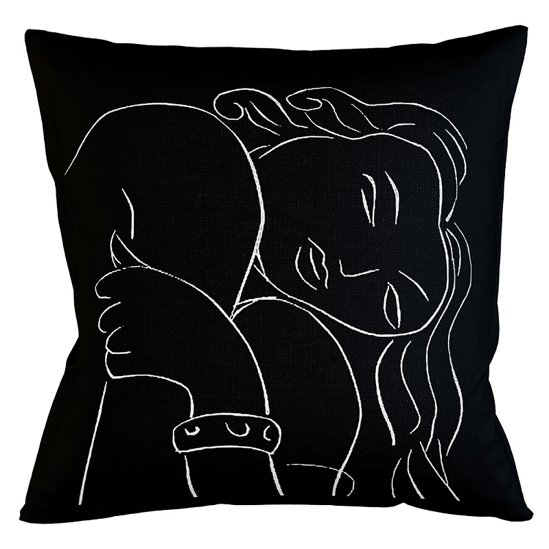 Декоративная подушка White Silhouette Pasiphae Pillow Бежевый Черный Декоративная подушка White Silhouette Pasiphae Pillow Бежевый Черный в Липецке | Loft Concept