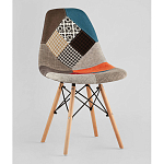 Пластиковый стул на ножках из массива бука Eames Пэчворк варинант исполнения - 1 | Loft Concept в Липецке