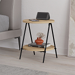 Стол приставной с 2-мя круглыми столешницами из дерева ESSEL OAK варинант исполнения - 6 | Loft Concept в Липецке