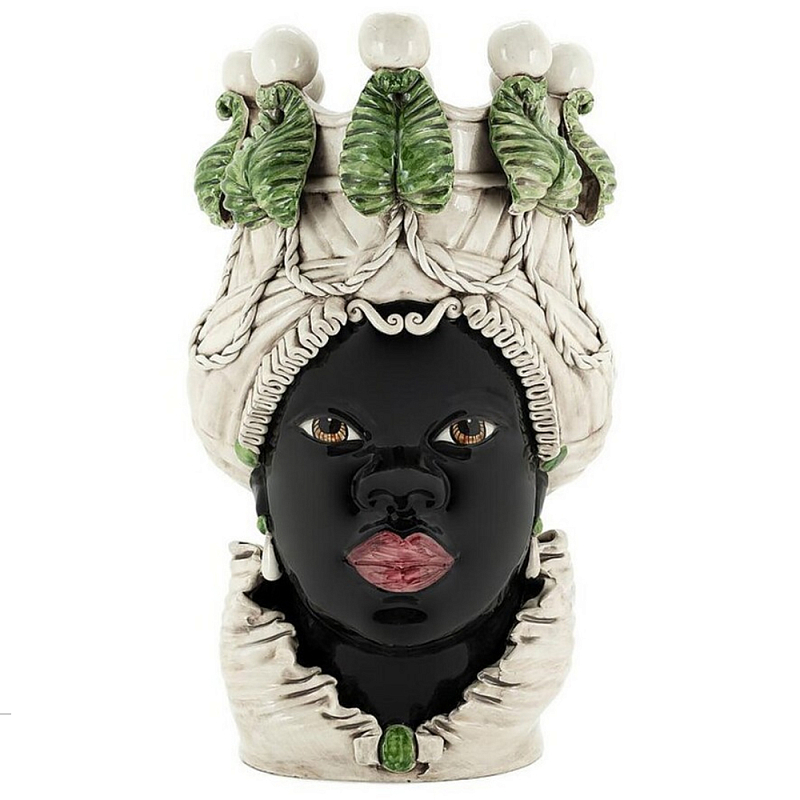 Ваза Abhika Vase Moro Lady Big With Candleholderr dark green Мульти в Липецке | Loft Concept 