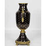 Ваза черного цвета из фарфора с золотистым узором и бронзовыми элементами Eden Garden porcelain and bronze варинант исполнения - 6 | Loft Concept в Липецке