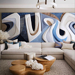 Арт-объект ручной работы Blue Abstraction из 4-х панелей варинант исполнения - 1 | Loft Concept в Липецке