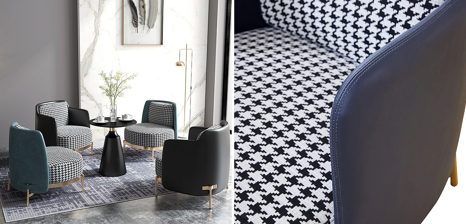 Кресло Pied de Poule Blue Armchair Кресло Pied de Poule Blue Armchair - Loft-Concept в Липецке