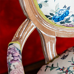 Полукресло из массива бука бежевое с изображением птиц и цветов Beige Green Chinoiserie Garden Chair варинант исполнения - 3 | Loft Concept в Липецке