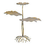 Столик приставной с тремя столешницами Тропические листья Tropical Forest gold варинант исполнения - 1 | Loft Concept в Липецке