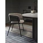 Стул полукруглый с каркасом из металла и мягким сиденьем и спинкой Soft Chenille варинант исполнения - 5 | Loft Concept в Липецке