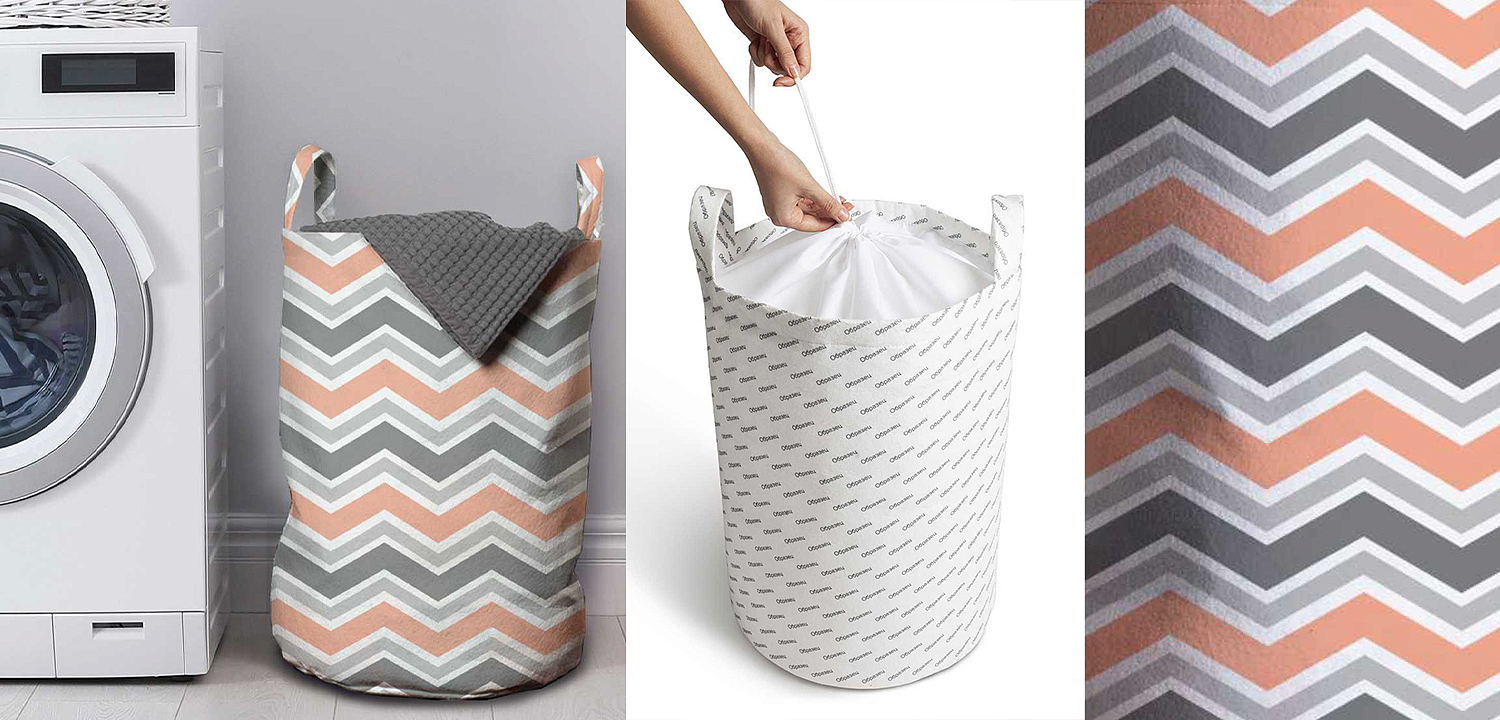 Корзина Gray Chevron Basket Корзина Gray Chevron Basket - Loft-Concept в Липецке