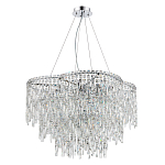 Люстра подвесная с хрустальными подвесками и металлическим основанием цвета Хром Ludivine Lighting варинант исполнения - 1 | Loft Concept в Липецке