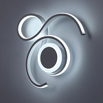 Бра белого цвета с изогнутыми световыми линиями и круглым основанием Luke Lampco Tracer Lamp варинант исполнения - 3 | Loft Concept в Липецке