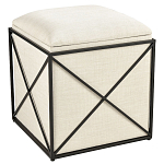 Пуф бежевый с черной металлической рамой Beige Pouf варинант исполнения - 4 | Loft Concept в Липецке