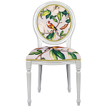 Стул светло-серый из натурального бука с изображением птицы в саду Blooming Colored Birds варинант исполнения - 1 | Loft Concept в Липецке