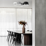 Потолочный светильник с 2-мя цилиндрическими абажурами серого и черного цвета Urban Dome варинант исполнения - 7 | Loft Concept в Липецке