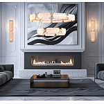 Люстра с 2-мя кольцами с текстурным природным рисунком IceFlame варинант исполнения - 6 | Loft Concept в Липецке