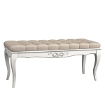 Банкетка из массива бука с бежевой обивкой из велюра White Provence варинант исполнения - 1 | Loft Concept в Липецке